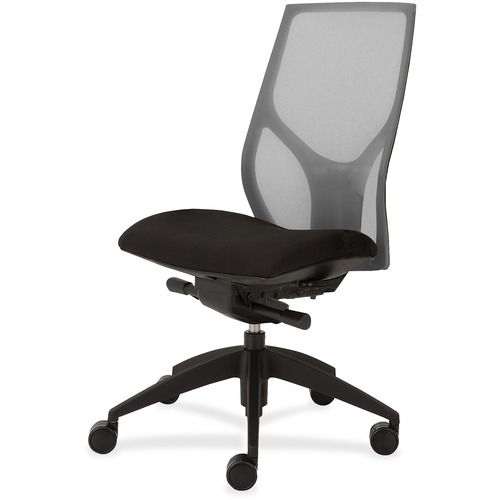 Task Chair, Knee Tilt, Armless, 25"x26"x39-1/2"-46-1/2", Gray/Onyx