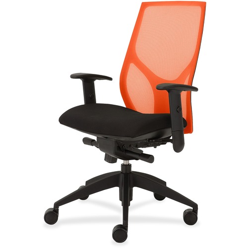Task Chair, Knee Tilt, Adjustable T-Arm, 25" x 26" x 39-1/2" - 46-1/2", OE/ON