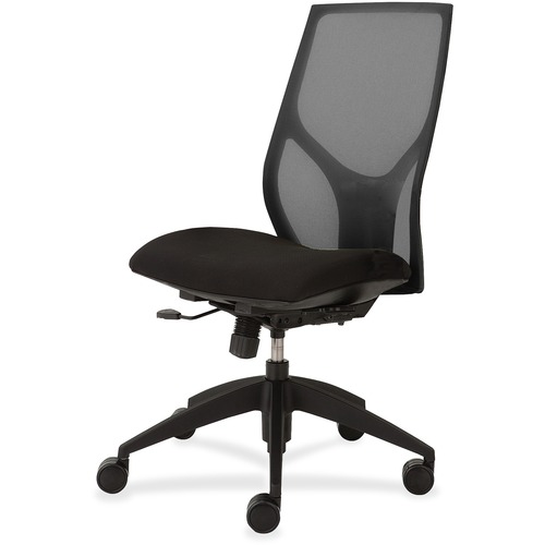 Task Chair, Simple Synchro, Armless, 25" x 26" x 39"-46", Black/Onyx