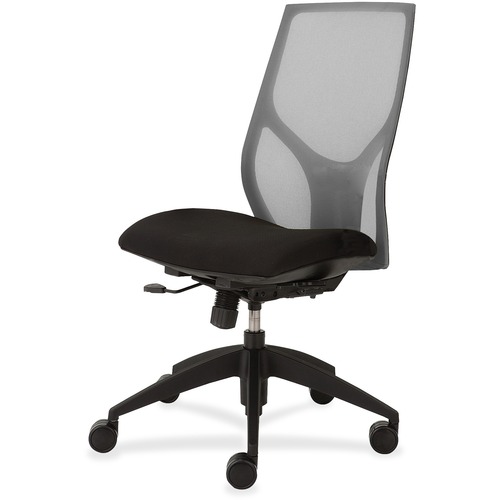 Task Chair, Simple Synchro, Armless, 25"x26"x39"-46", Gray/Onyx