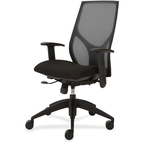 Task Chair, Synchro, Height-Adjustable T-Arms, 25"x26"x39"-46", Black/Onyx