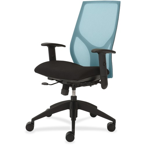 Task Chair, Synchro, Height-Adjustable T-Arms, 25" x 26" x 39"-46", AA/Onyx