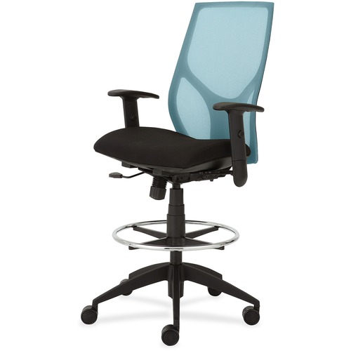 Midbk Stool, Synchro, Height-Adjustable T-Arms, 25" x 26" x 45-55-1/2", AA/ON