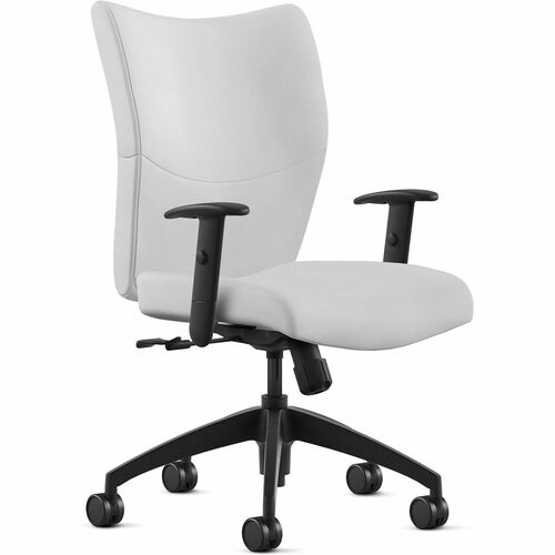 Chair, With Arms, Mid Back, Swivel Tilt, Leather, 25"x26"x46", WE