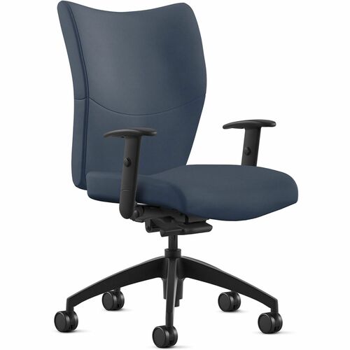 Chair, With Arms, Mid Back, Synchro Tilt, Leather, 25"x26"x46", Baltic