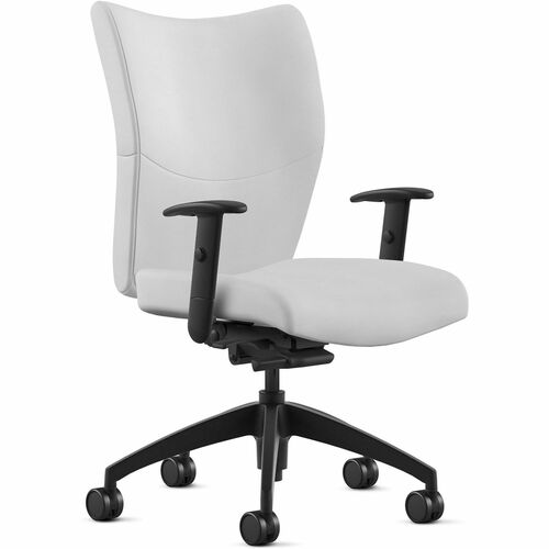 Chair, With Arms, Mid Back, Synchro Tilt, Leather, 25"x26"x46", WE