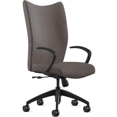 Chair, High Back, With Arms, Swivel Tilt, Leather, 25" x 26" x 49", Cafe