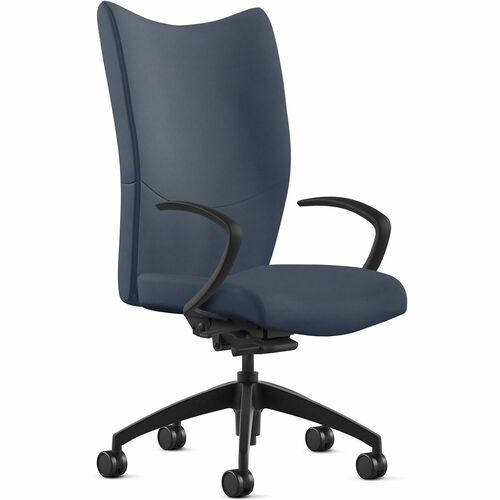 Chair, High Back, With Arms, Synchro Tilt, Leather, 25"x26"x49", Baltic