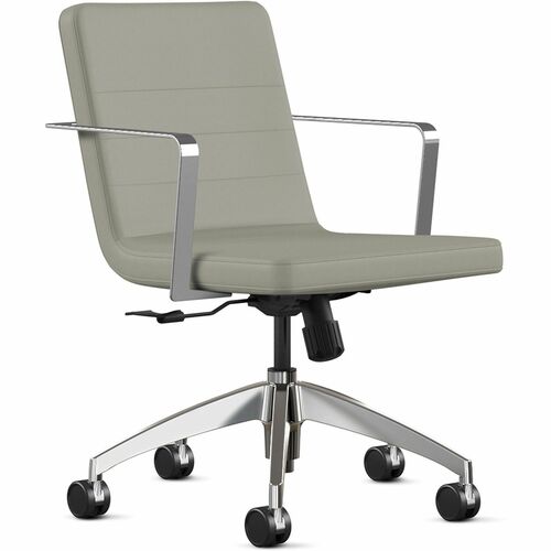 Chair, With Fixed Arms, Swivel Tilt, Fabric, 21"x27-1/2"x36", Mist