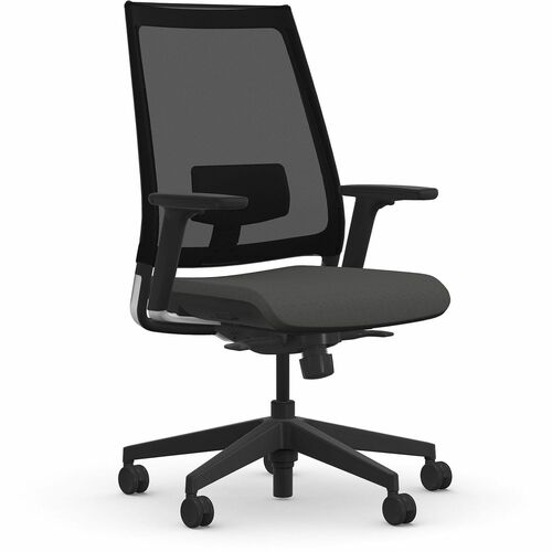 Chair, With Arms, Synchro, Mesh/Foam, 27" x 27" x 45-1/2", Black/Dove