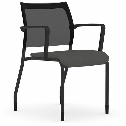 Guest Chair, With Arms, 22.5"x23.5"x34", Black Mesh/Dove Fabric