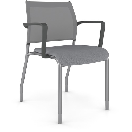 Guest Chair, With Arms, 22.5" x 23.5" x 34", Gray Mesh/Dove Fabric