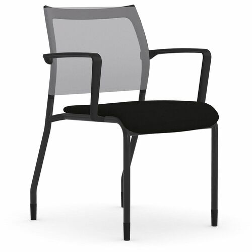 Guest Chair, With Arms, 22.5" x 23.5" x 34", Gray Mesh/Onyx Fabric