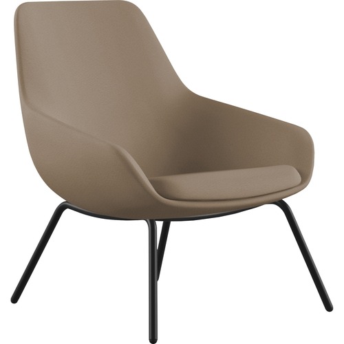 Lounge Chair, With Arms, 4-Leg, 27"x29"x33", Latte, Fabric/Black Legs