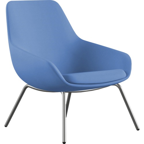 Lounge Chair, With Arms, 4-Leg, 27"x29"x33", BE Fabric/SR Legs