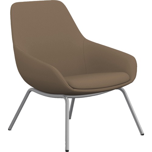 Lounge Chair, With Arms, 4-Leg, 27"x29"x33", Latte, Fabric/SR Legs