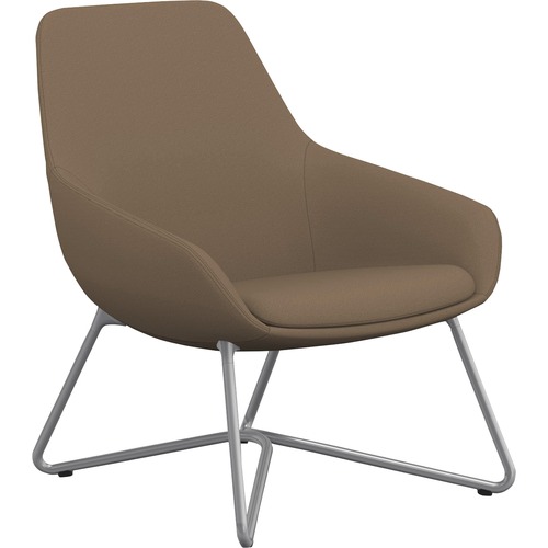 Lounge Chair, With Arms, 27"x29"x33", Latte Fabric/SR With Base