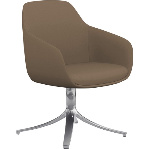Lounge Chair, Swivel, 24-1/2" x 24" x 34-1/2", LA Fabric/Polished Base