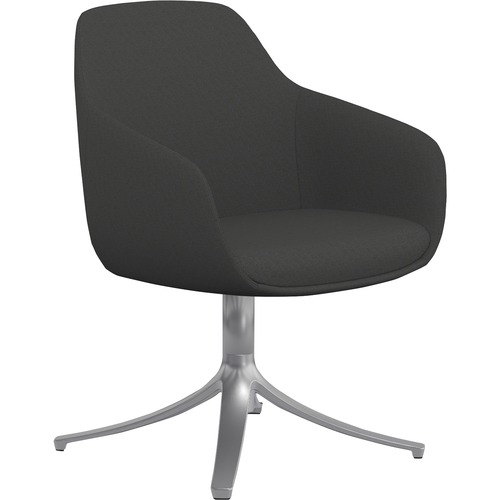Lounge Chair, Swivel, 24-1/2"x24"x34-1/2", Gray Fabric/SR Base