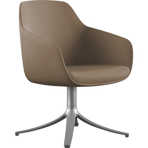 Lounge Chair, Swivel, 24-1/2" x 24" x 34-1/2", Latte Fabric/SR Base