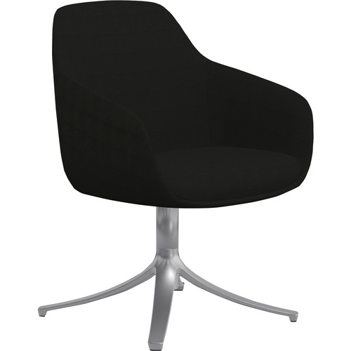 Lounge Chair, Swivel, 24-1/2"x24"x34-1/2", Onyx Fabric/SR Base