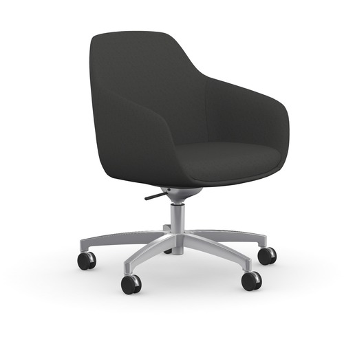 Lounge Chair, Tilt, 25" x 25" x 33"37-1/2", Gray Fabric/Plushed Base