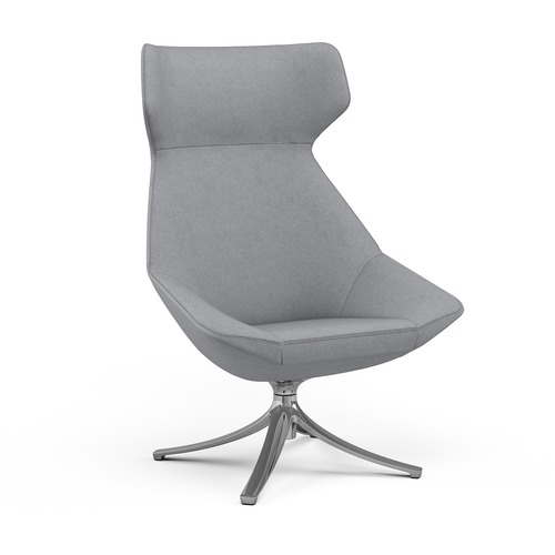 High-Back Lounge Chair, w/ Wings, 31" x 30" x 45.5", Dove/Allum Base