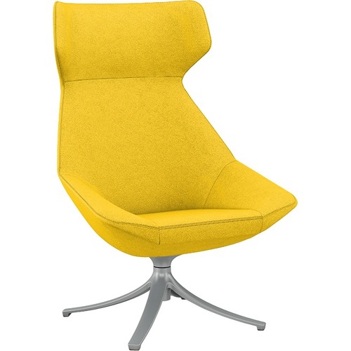 High-Back Lounge Chair, w/Wings, 31" x 30" x 45.5", Onyx/Alum Base