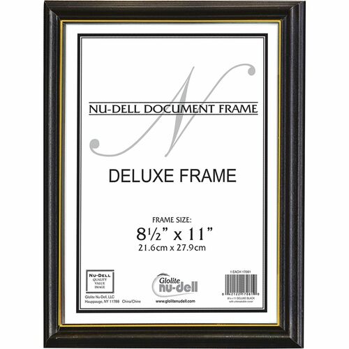 Frame, Deluxe, Vertical/Horizontal, 8-1/2" x 11", Black/Gold