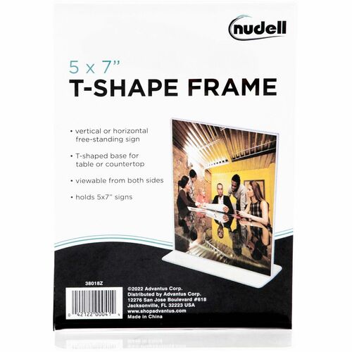 Stand-Up Sign Holder, 5" x 7", Plastic, Clear