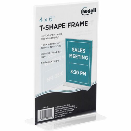 Stand-Up Sign Holder, 4" x 6", Plastic, Clear