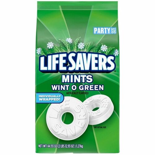 Candy, Wint O Green Lifesavers, 44.93 Oz Bag, White