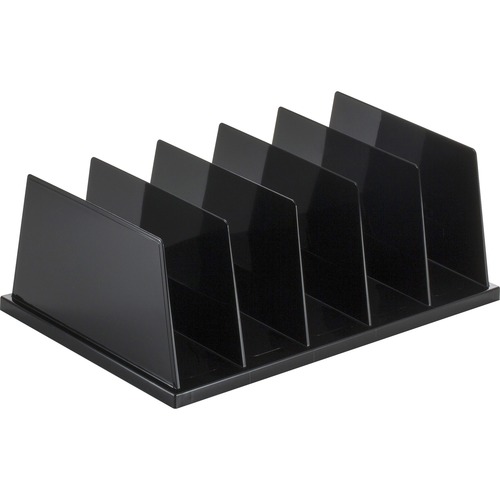 Large Sorter, 5 Compartments, 9" x 13-1/2" x 5", Black