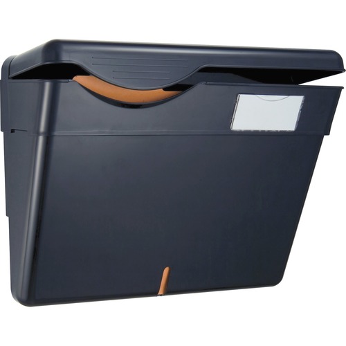 Security Wall File, W/ Lid, 13-1/4"x4-3/4"x9-3/4", Black