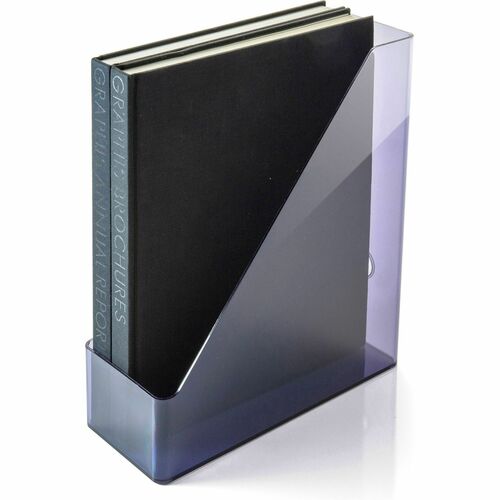Magazine File, Plastic, 12-1/5"x10-3/10"x4-3/10", Gray/Tilt