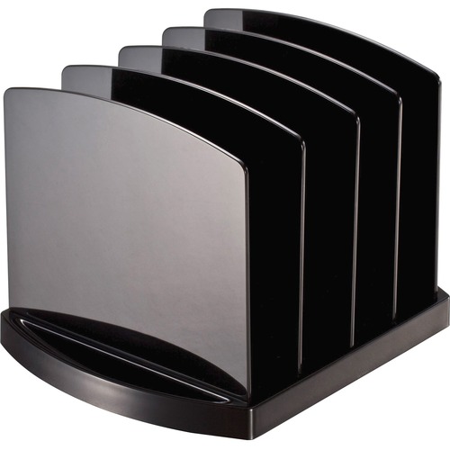 Standard Sorter, 4 Compartments, 9-19/50x8" x 6-19/50", Black