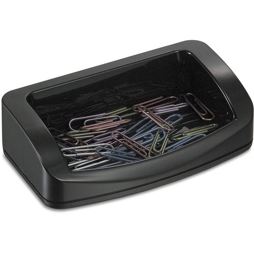Business Card/Clip Holder, 4-3/4"x2-3/4"x1-3/8", Black