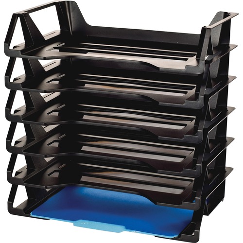 Tray, Letter, Recycle, Black 6/PK