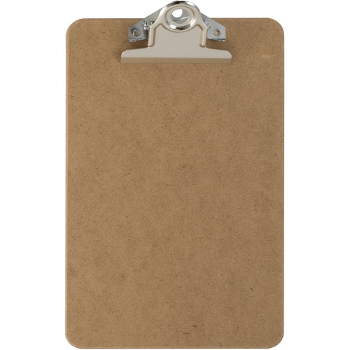 Hardboard Clipboard, 1" Paper Capacity, 6" x 9", Brown