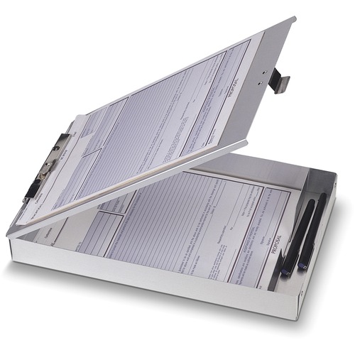 Storage Clipboard, 1-1/2" Deep, Steel Clip, 9" x 13", Am