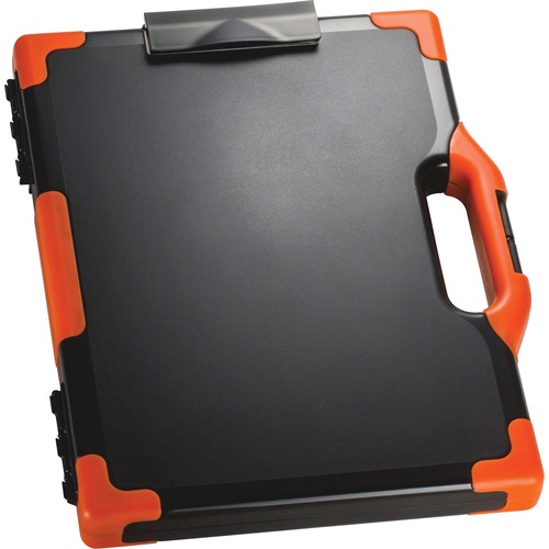 Carry-All Clipboard Box, 13" W x 2" D x 15-1/2" H, Black/Orange