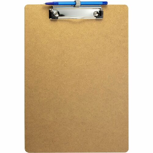 Clipboard, With Pen Holder, Letter-Size, Wood, Brown 6/PK