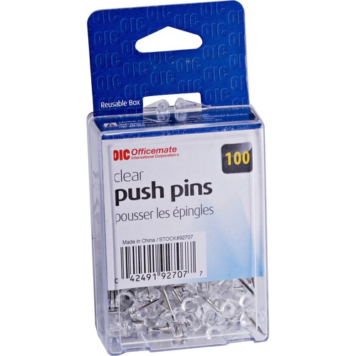 Pushpin, Plastic, Cr 100/BX