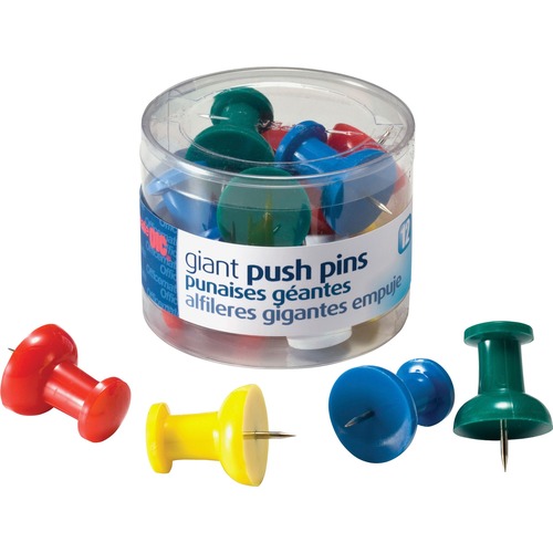 Pushpin, Giant, Asst 12/PK