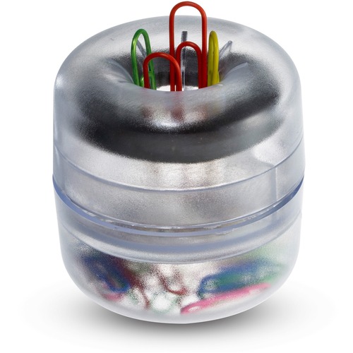 Paper Clip Holder, 2-1/4" x 2-1/4" x 2-1/4", Frosted Clear