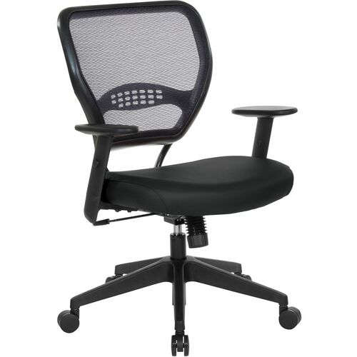 Mid-Back Chair, Manager, Antimicrobial Vinyl, 26" x 28" x 42", Black