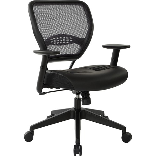 Managers Chair, 20-1/2"x19-1/2"x18-1/2", Leather Black