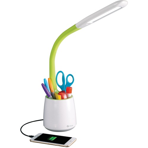 Lamp, Clearsun LED, Storage, 410 Lumens, 11"-23" Height, White/Green
