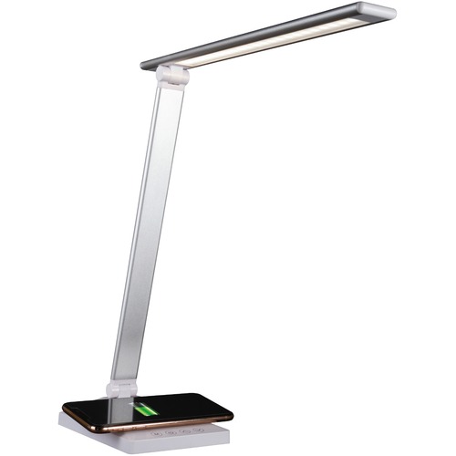 Lamp, Wireless Charging, LED, 4.4" x 6.4" Base, 11" - 22" H, Silver