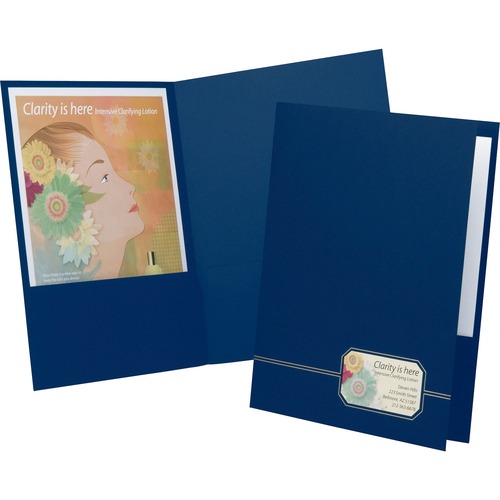 Folder, 2 Pocket, Executive, Beige/Gold 4/PK